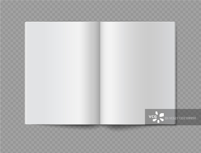 空白书籍样机打开3D逼真小册子图片素材