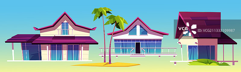 海滩夏季小屋图片素材