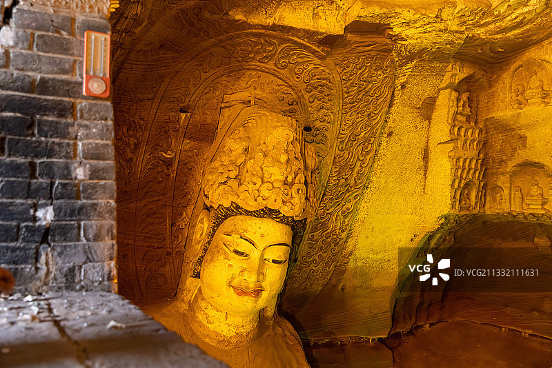 陕西彬州市丝绸之路世界文化遗产大佛寺图片素材