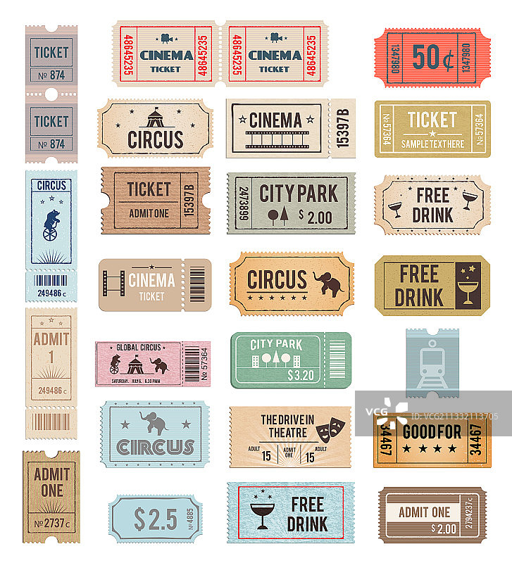 复古门票图片素材