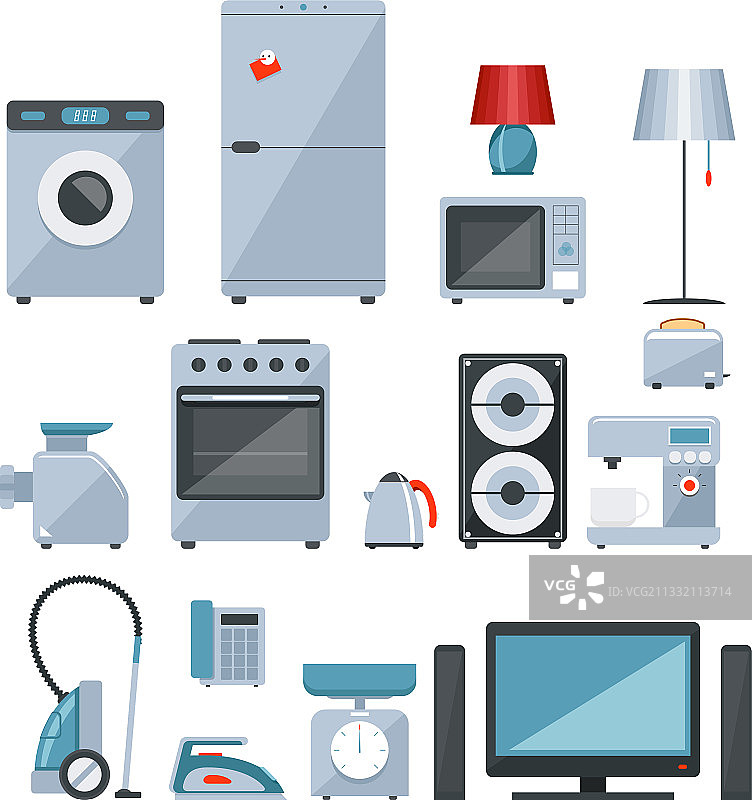 彩色家用电器图标图片素材