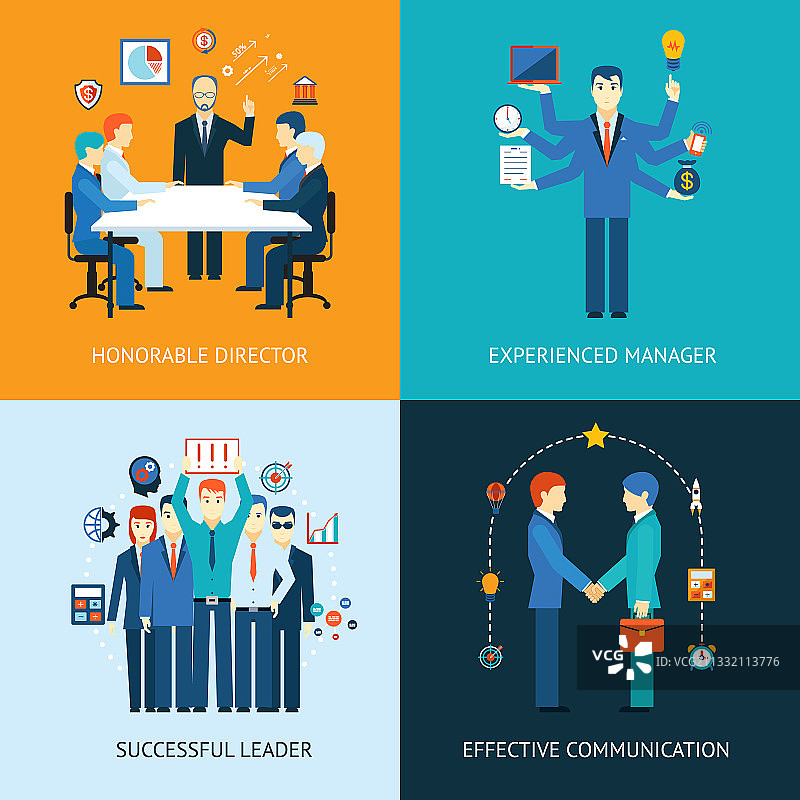 商业团队领导banner图片素材