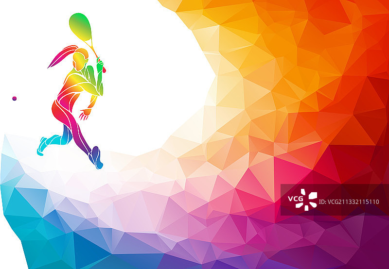 创意轮廓女性壁球运动员图片素材