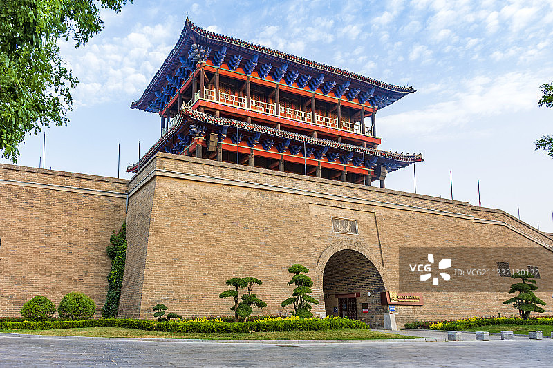 城门楼--东昌古城西门楼图片素材