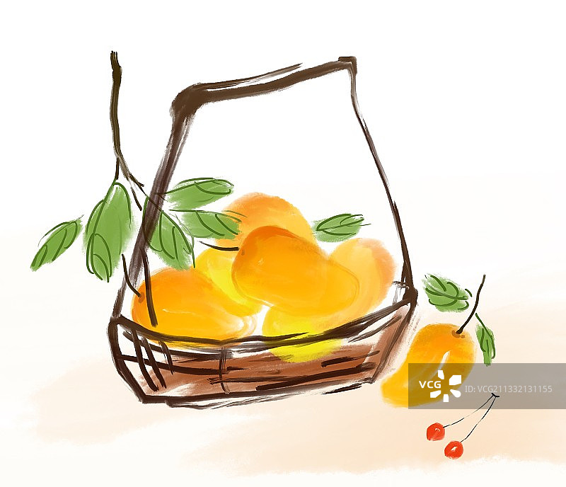 夏天水果元素设计插画芒果图片素材