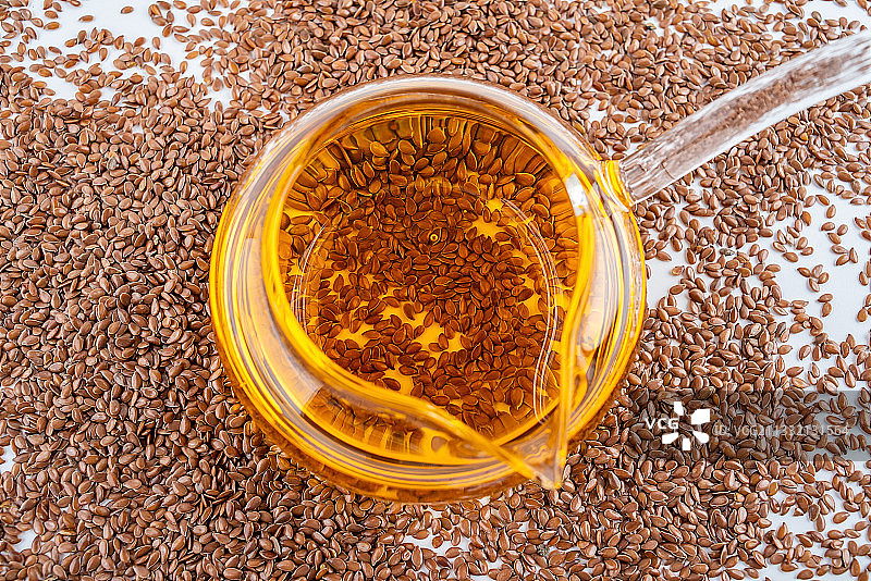 亚麻籽和亚麻籽油图片素材