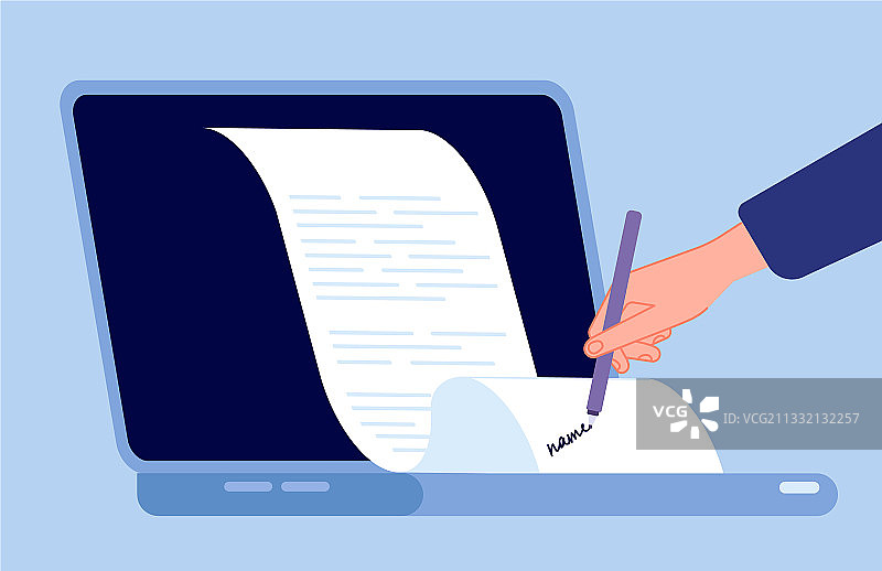 电子签名智能标志概念图片素材