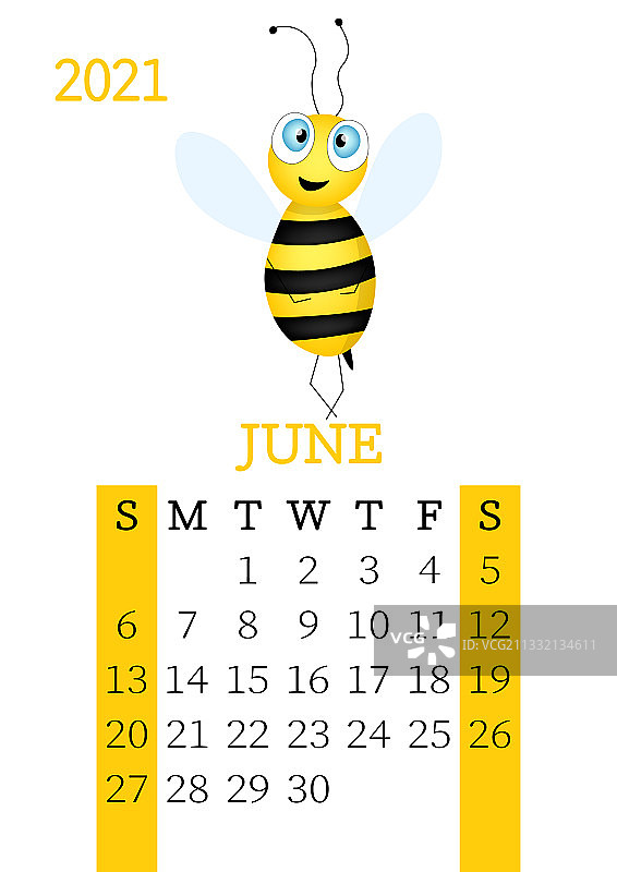2021年6月月历图片素材