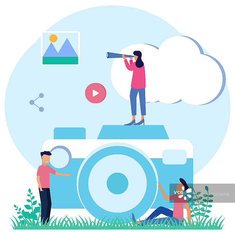 卡通人物相机图片素材