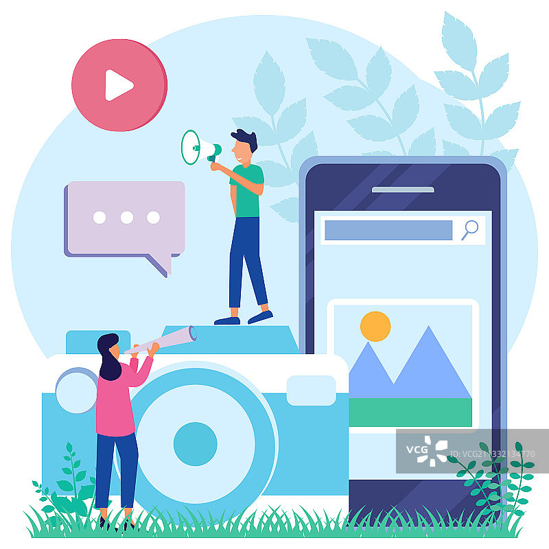 卡通人物相机图片素材