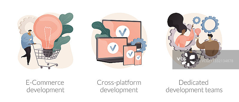 远程开发者团队抽象概念图片素材