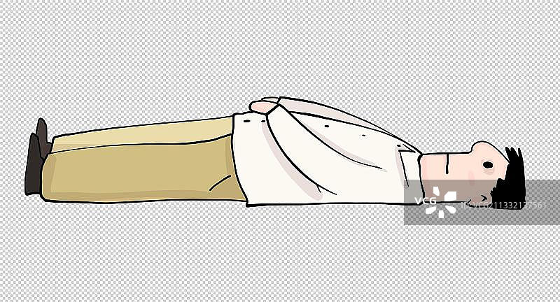 漫画设计元素躺平的年轻人图片素材