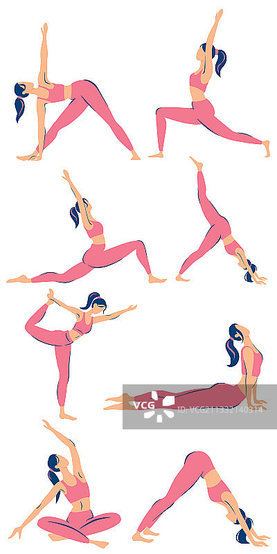 苗条运动的年轻女人做瑜伽图片素材