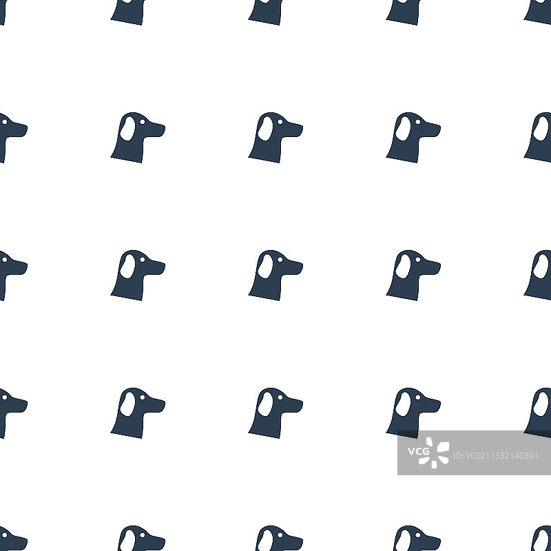 白色背景上的狼图标无缝图案图片素材