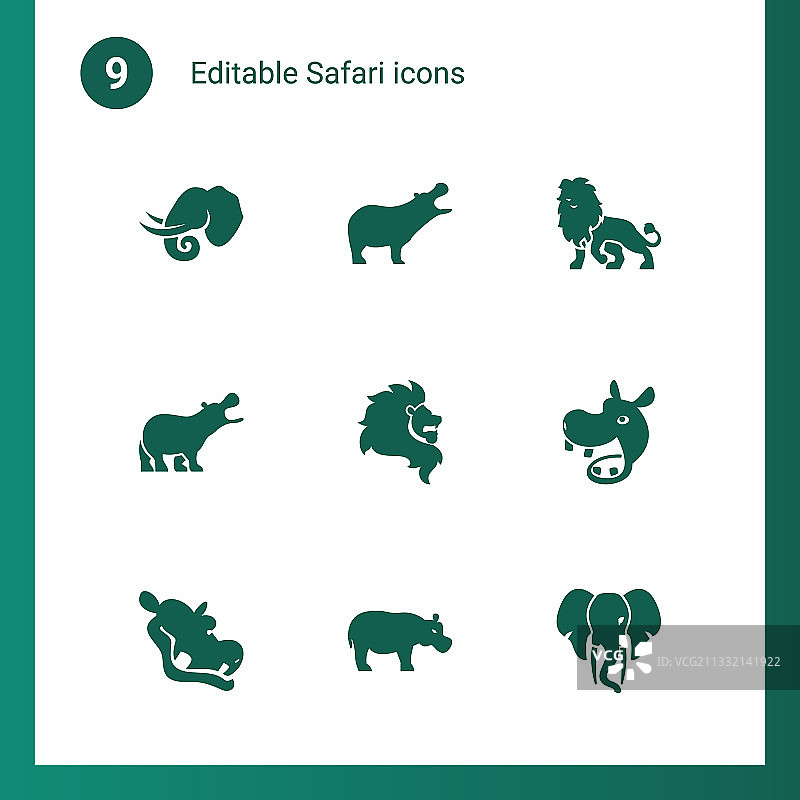九个野生动物园图标图片素材