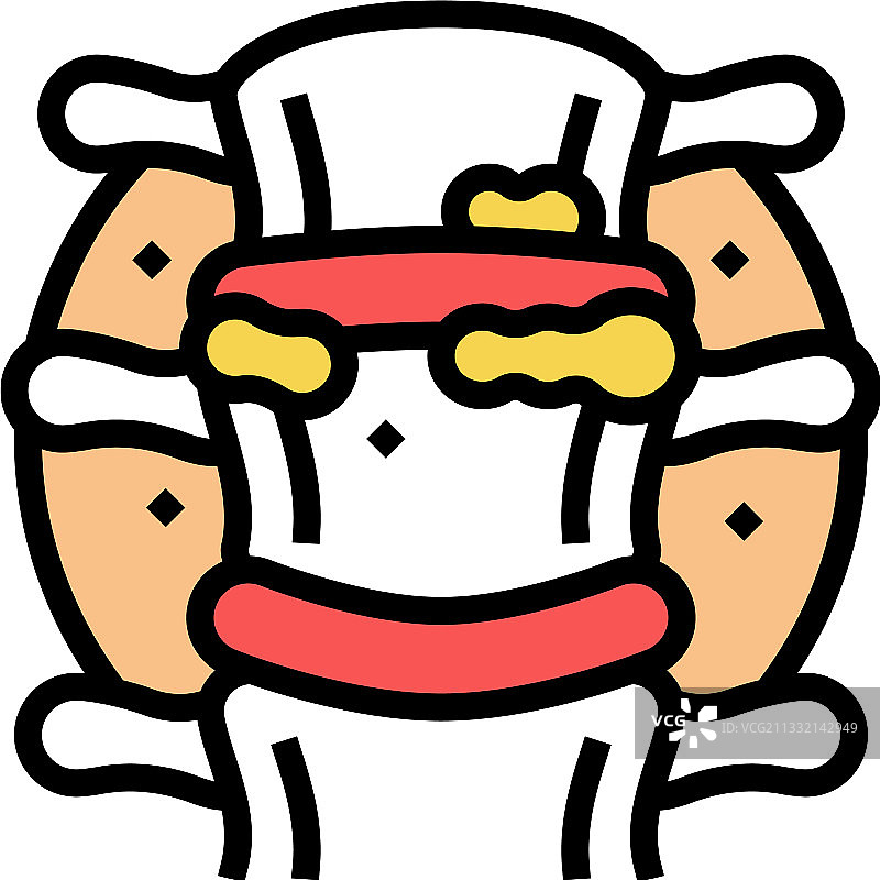 山脊痛风彩色图标图片素材