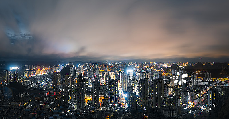 安顺新天地夜景全景图图片素材