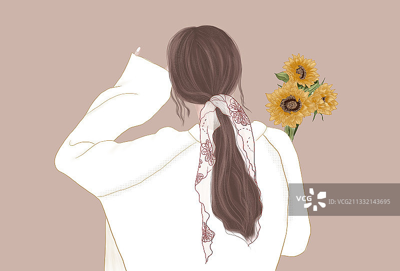 女生背影头像图片素材