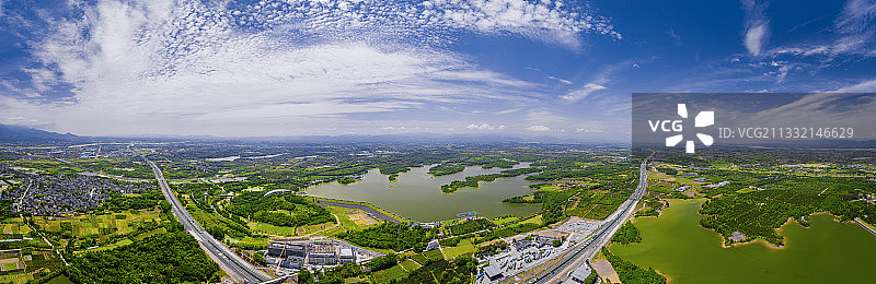 金华兰湖旅游度假区航拍全景图片素材