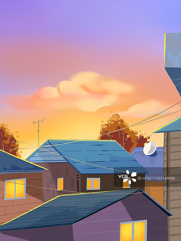 扁平风风景插画图片素材