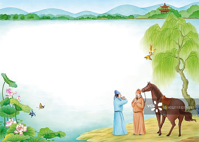 古诗插图图片素材