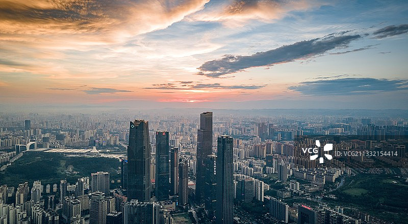 南宁东盟商务区看日落图片素材