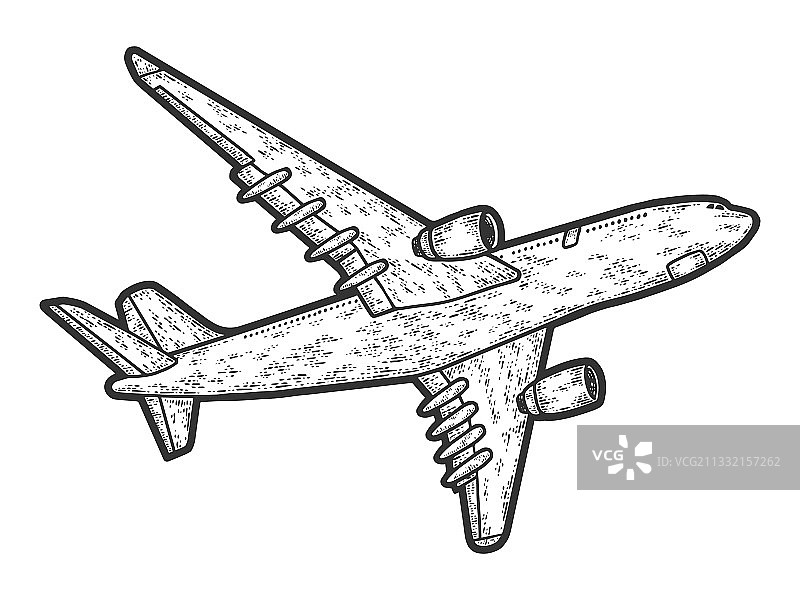 飞行飞机底部视图雕刻图片素材