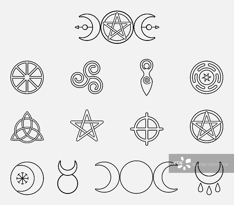 魔法巫术和异教符号合集图片素材