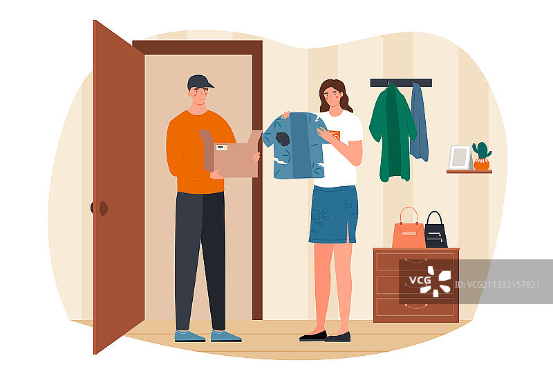 收到包裹的年轻女性图片素材