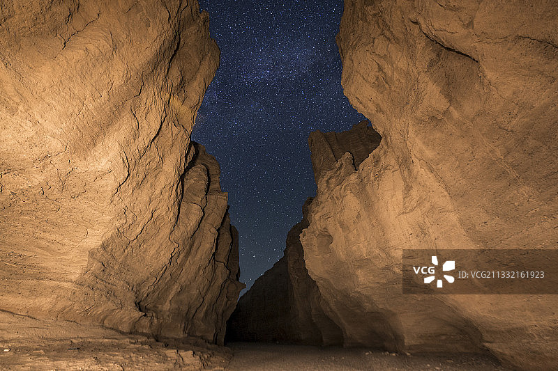 新疆罗布泊大峡谷风光星空图片素材