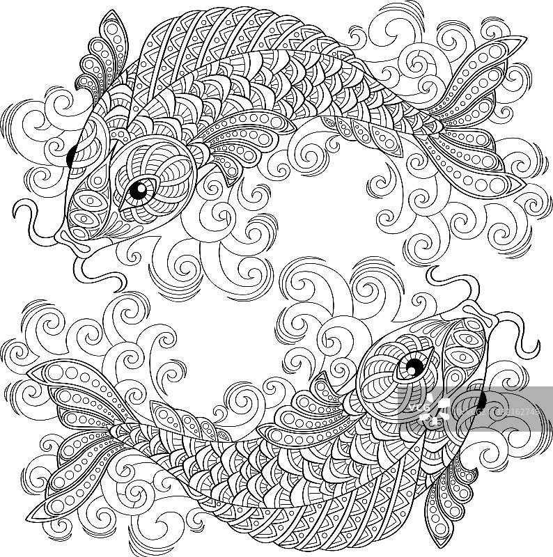 中式锦鲤图片素材