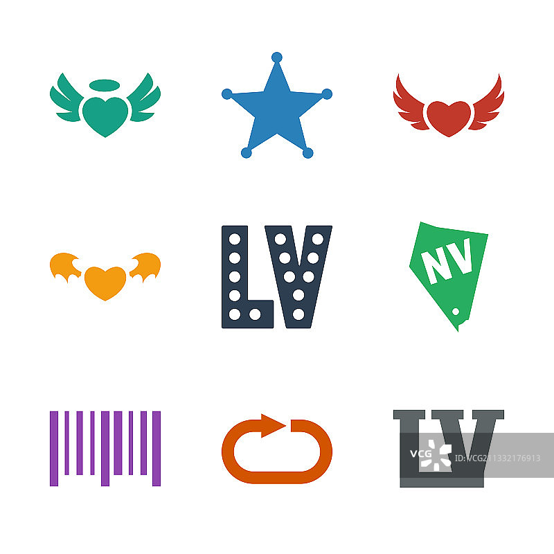 9个Grunge风格图标图片素材