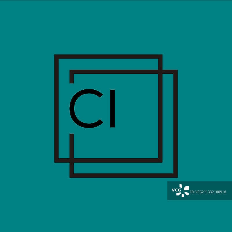 字母CI正方形logo创意设计图片素材