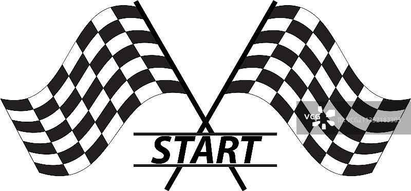 白色背景上的开始图标扁平风格图片素材