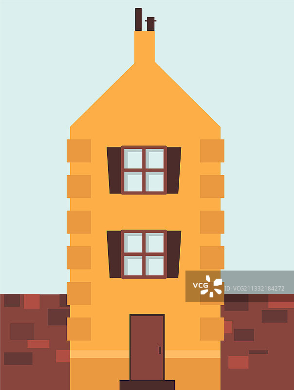 精致的黄色砖房图片素材