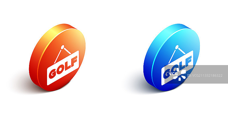 2.5D高尔夫标签图标图片素材