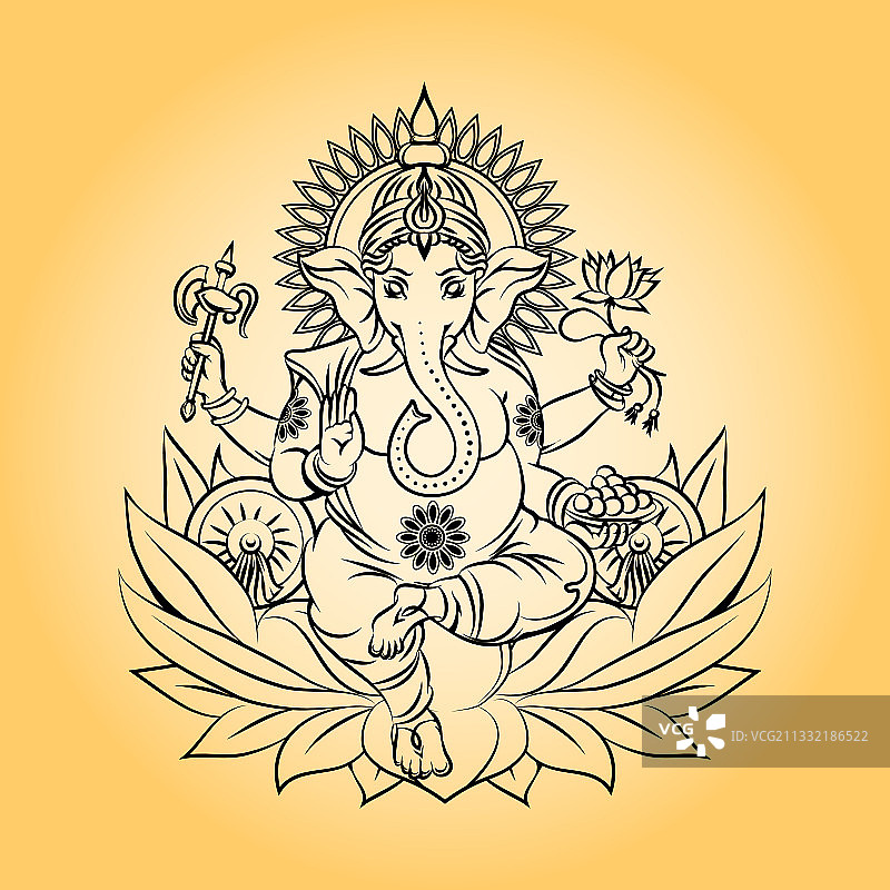 象头印度教神甘尼萨勋爵图片素材