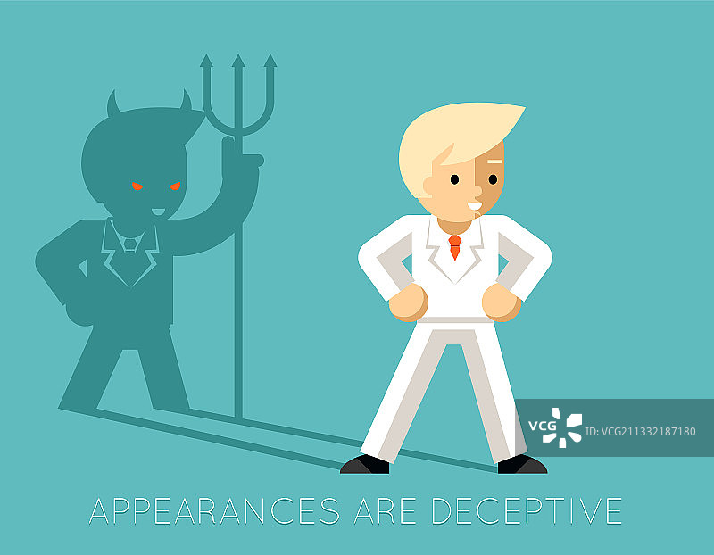 光明与黑暗：商务人士与恶魔的影子图片素材