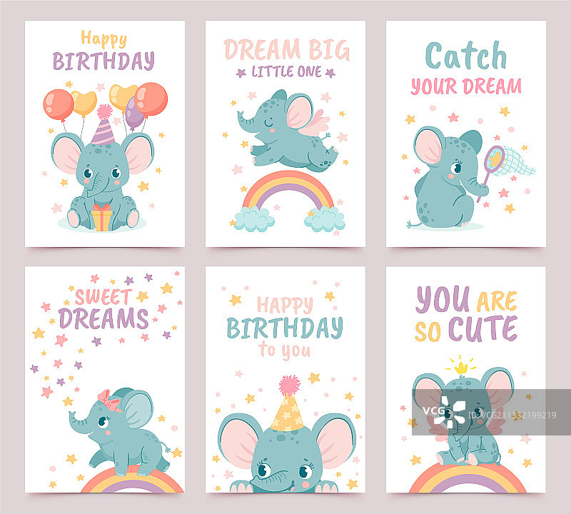 育儿室大象动物装饰海报图片素材