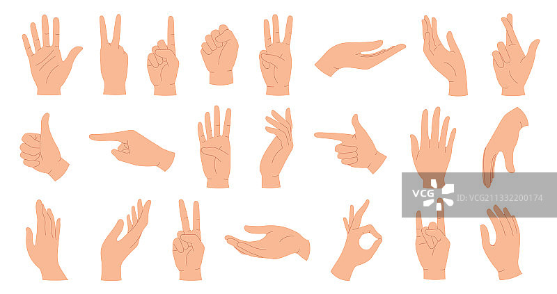 女性手部姿势：手持与指向图片素材