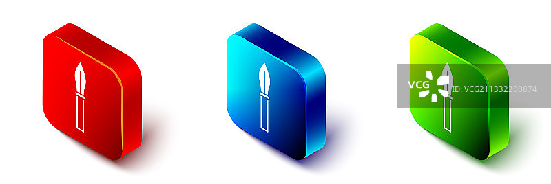 2.5D中世纪矛图标（白色背景）图片素材