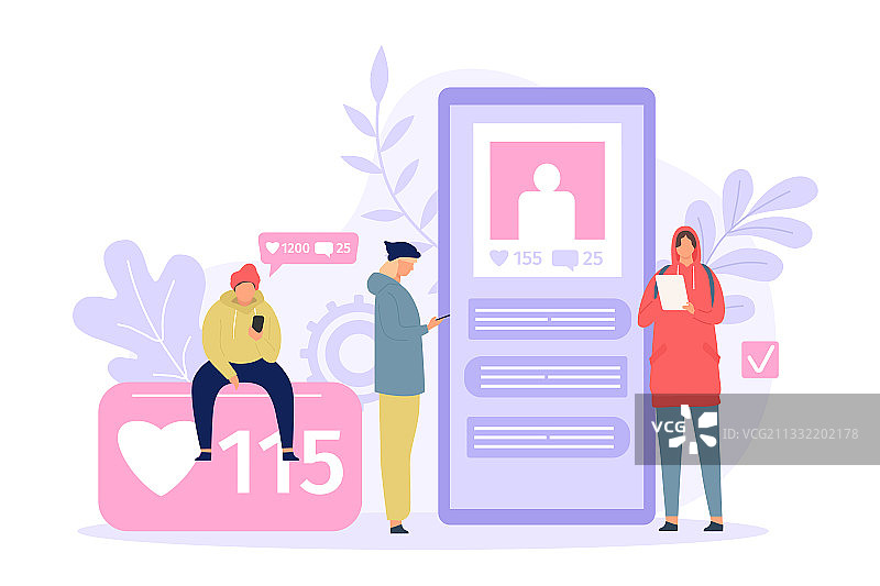 使用社交媒体的年轻人图片素材