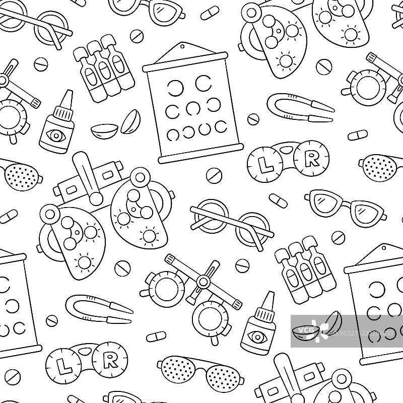 手绘眼科隐形眼镜图片素材