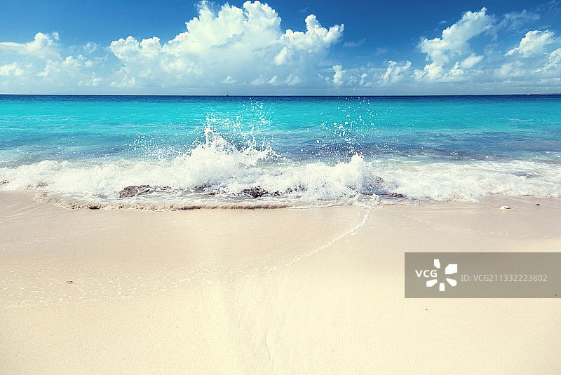 碧海蓝天海滩海浪之塞舌尔热带自然风光摄影图片素材