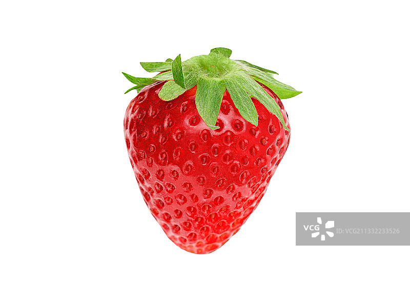 白色背景下的草莓特写图片素材