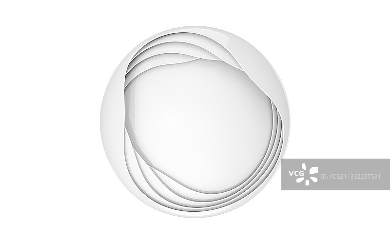 白色背景下的抽象几何体 3D渲染图片素材