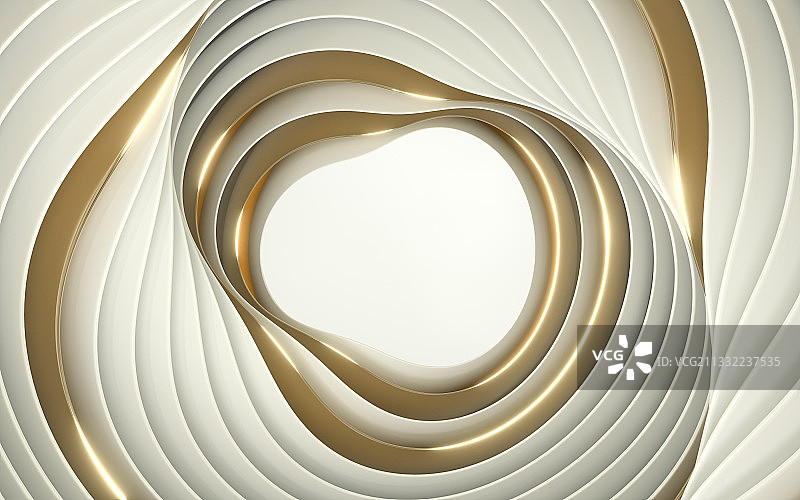 白色背景下的抽象几何体 3D渲染图片素材