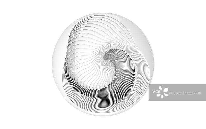 白色背景下的抽象几何体 3D渲染图片素材