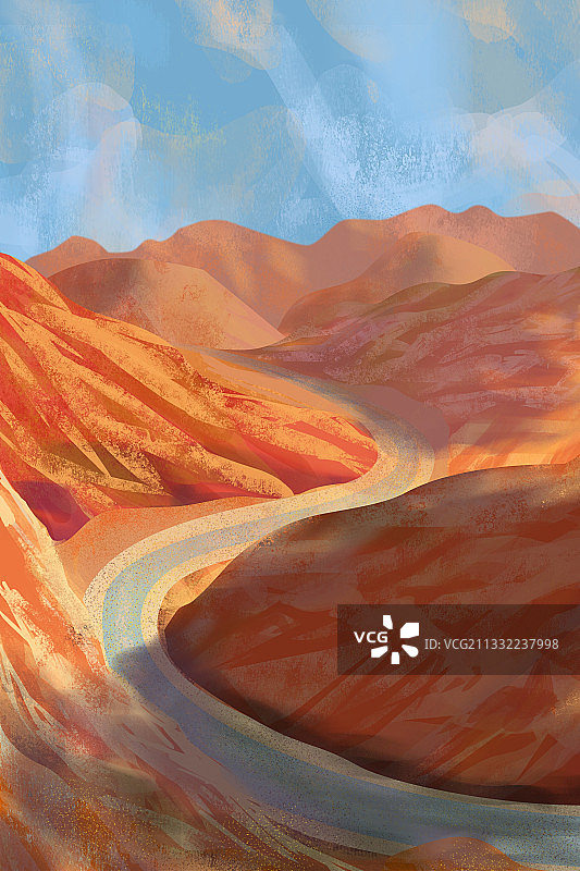 丹霞地貌插图图片素材