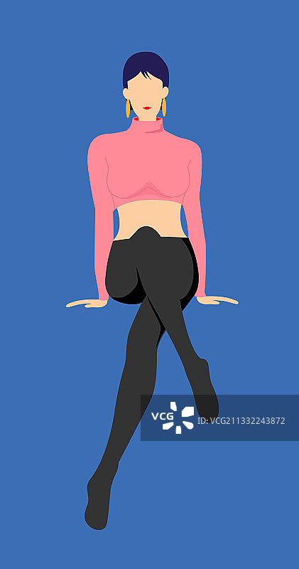 坐姿矢量图图片素材